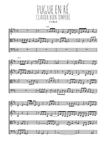 Clavier bien tempéré, fugue en Ré de J-S Bach